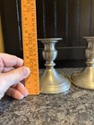 Vintage Web Weighted Pewter Candlestick Holders Matching Pair 4 5 Inch