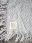 Friemanit Vintage White Waffle Weave   Fringe 100  Acrylic 35    Baby Blanket