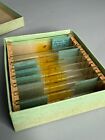 French Vintage Microscope Slide Lot Of 9  missing One  In Box No 2