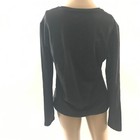 New Womens Size M Pullover Crew Neck Long Sleeve T Shirt Tee Black Top Solid New