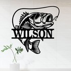 Custom Bass Fishing Led Metal Sign  Personalized Monogram Wall Decor