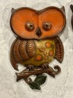 Vintage Lot Of 2 1970 Sexton Owls Retro Metal Wall Art Hanging Decor