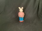 Vintage Wind-up Drumming Bunny Rabbit Toy Figure Pink Jacket Blue Pants