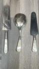 Antique Sterling Silver And Mother Of Pearl Serving Silverware