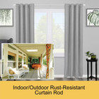 Curtain Rod Single 48 In  - 84 In  Adjustable Brushed Nickel Rust Resistant