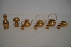 Set Of 10 Vintage Gold-tone Brass Miniature Dollhouse Play Pieces