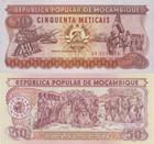 Mozambique 50 Meticais 1986 P 129b Unc 1 10 Bundle Lot 10 Pcs