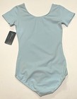 Theatricals Dancewear Leotard Bodysuit Short Sleeves Lining Light Blue New Women