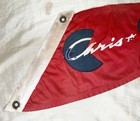 Vintage Chris Craft Boat Motorboat Burgee Flag Blue   Red Wool Rare