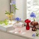 Mushroom Vase Set  Glass Vases 5pc Nib