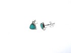 Sterling Silver Stud Earrings Green Turquoise Triangle