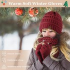 Winter Beanie Hat Scarf Gloves Set  Thick Warm Knit One Size  Grey