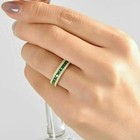 1 2ct Emerald Lab Created Diamond Engagement Bridal Band 14k Yellow Gold Plated