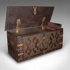 Antique Studded Zanzibar Chest  African  Carriage Trunk  Victorian  Circa 1850