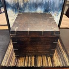 Old Antique Handmade Wooden Iron Fitted Multipurpose Storage Box