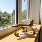 Decorative Brass Airplane  Vintage Jet Model Figurine For Shelf Styling And Gift