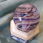 Art Glass Marble  Multicolor Excellent Latticino Swirl Orb  20a 