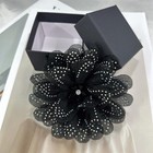 Rhinestones Flower Fabric Big Brooches Lapel Pins For Women Elegant Organza F   