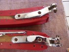 Vintage Emil J  Paidar Barber Chair Red Armrest Set With Accessory Bar