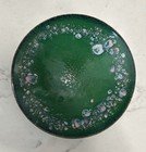Enamel Copper Mid Century Modern Footed Bowl Green 5 5 