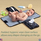 Portable Waterproof Baby Changing Pad  Foldable Travel Mat With Wipes Pocket