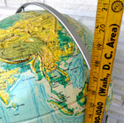 1980s Giant 16  World Globe Sculptural Relief Metal Stand   Ring Nystrom Usa