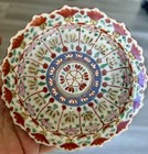 Antique 19 Century Thai Benjarong Steam Pedestal Bowl Hand Painted