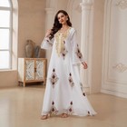 Sequin Embroidery Abaya Women Muslim Long Maxi Dress Turkey Islamic Kaftan Gown