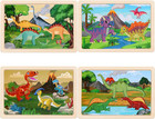 Wooden Puzzles Dinosaur Toys For Kids Ages 3-5  Set Of 4 Packs With 20-piece Woo