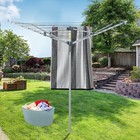 Collapsible 4-arm Rotary Outdoor Umbrella Drying Rack Clothes Dryer Clothesline