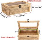 Rattan Decorative Box - Natural Woven Wicker Basket Rectangular Basket