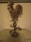Tabletop Vintage-style 19  Tall Copper Brass Rooster Weathervane
