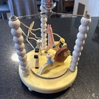 Vintage Irmi Nursery Wooden Animals Musical Carousel Children s Lamp -works 