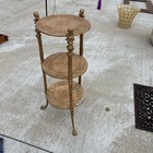 Vtg Ornate 3 Tier Gold Tone Cherub Claw Foot Table Plant Stand Victorian 29   