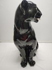 Vtg 1973 Large Crest Mold Black Panther 22  Ceramic Statue Signed Figurine 