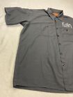 Korn Mens Size Xxl Red Capp Button Up Short Sleeve Shirt Nu-metal Merch