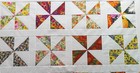 Flower Pinwheels Quilt Top  139- Size 35 x35  - Wall Quilt  Baby Quilt