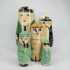 Vintage 1970s Sea Captain Wood Matryoshka Nesting Dolls Set Of 5 New Arrival