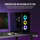 Corsair Ml140 Rgb Elite  140mm Magnetic Levitation Rgb Fan With Airguide  Single