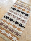All Natural Vintage Chinle Navajo Indian Double Saddle Blanket Rug  - 30 X 62 