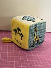Baby Toddler Educational Cube Rattle Toy Plush Safari Giraffe Elephant