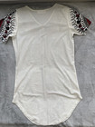 Women s Blooming Jelly Short Sleeves Cream African Dashiki Blouse Size S Casual