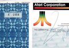     atari Corporation Video Games 1987 Stock Certificate   200 Shares - Tramiel