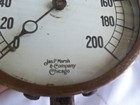 Antique Jas P Marsh Brass   Top Steam 200psi Gauge  68