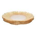 Golden Glass Fruit Plate Decorative Dining Plate Serving   Display Dish Set Of 4