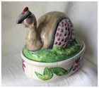 Rare Antique 19thc Staffordshire Quail Game Dish  Hand Painted