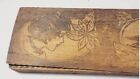 Pyrography Burnt Wood Dresser Keepsake Box Art Nouveau Gibson Girl Vtg 20s