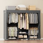 76  Clothes Storage Closet Organizer Wardrobe Rack Shelf Dustproof Home Portable