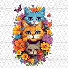 3 Cats Kittens Png Clip Art Sublimation T-shirt Design Digital Download Clipart
