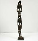 African Dogon Tellem Figure Women Standing Shoulders Mali Carved Wood Sculpture